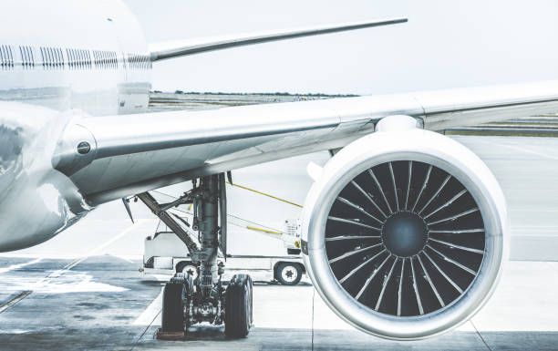 Commercial aircraft on runway
